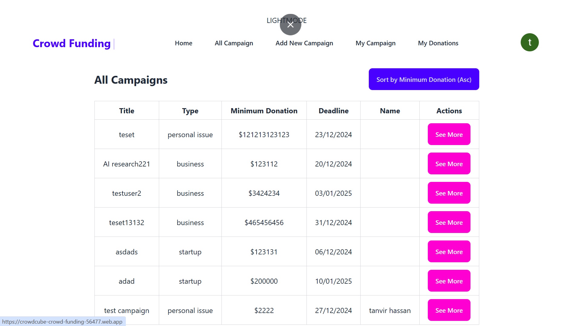 Project One Screenshot